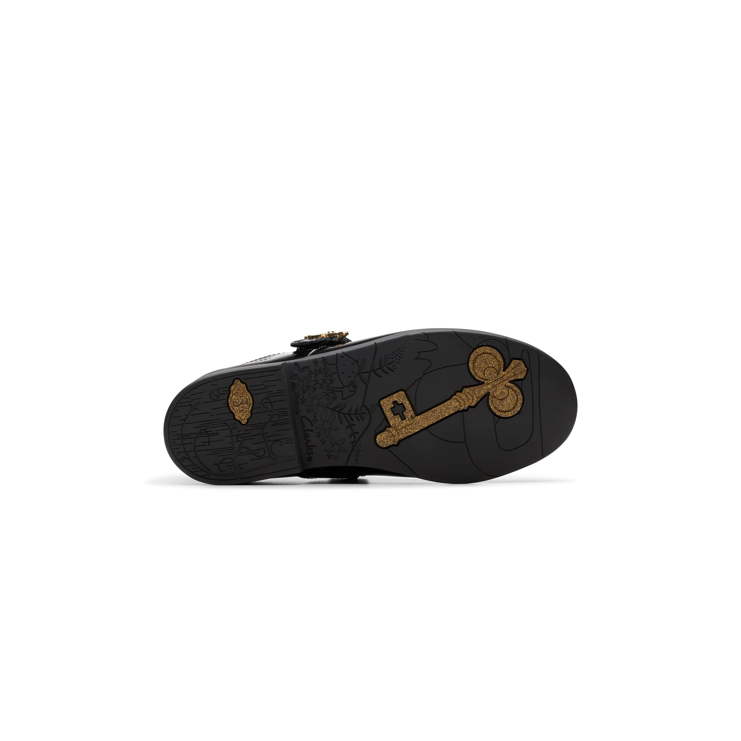 Girls- Lock Shine Kid. Black Patent - Image 3